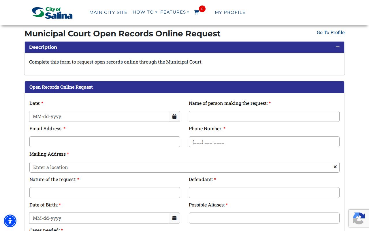 Salina resident lookup municipal court request