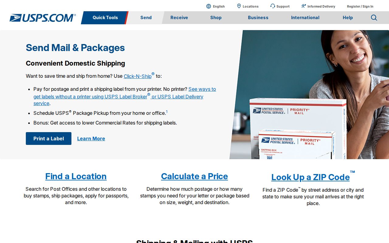USPS address and ZIP lookup route used for a Salina address